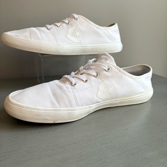 Converse Costa Women White Canvas Sneakers Trainers Size 8.5 Low Top Classic - Picture 11 of 11